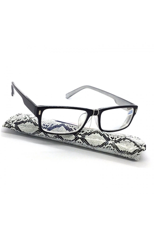 Универсальные очки с белой линзой  в футляре 319-2 черная оправа: Цена, Характеристики, Фото