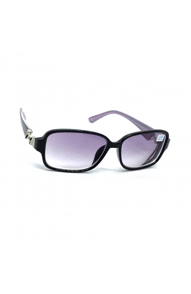 Женские очки с тонированной линзой 852 черная(черно-сиреневая) оправа, серая линза Женские очки с тонированной линзой 852 черная(черно-сиреневая) оправа, серая линза