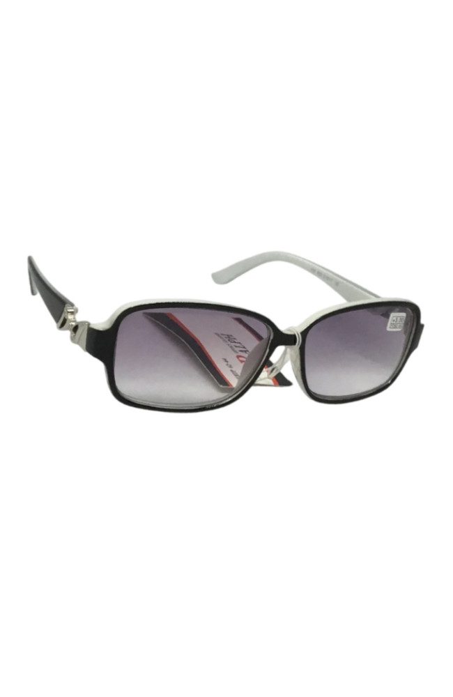 Женские очки с тонированной линзой 852 с-13 черно-белая оправа, серая линза Женские очки с тонированной линзой 852 с-13 черно-белая оправа, серая линза